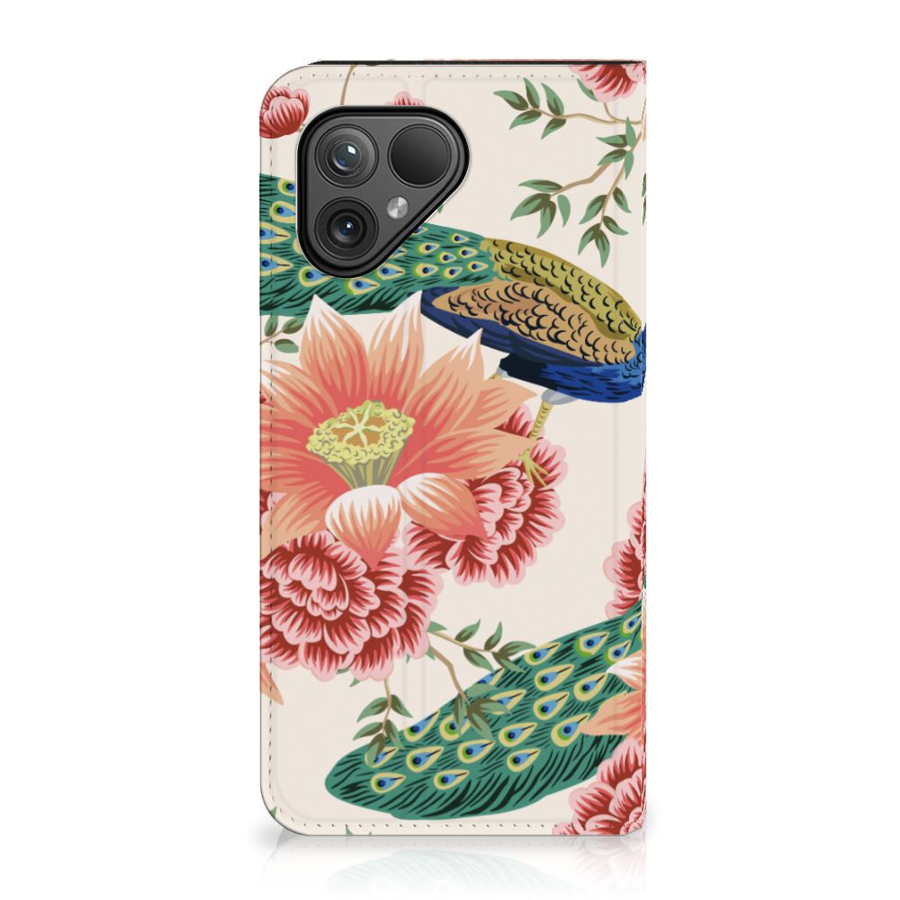 Fairphone 5 hoesje maken Pink Peacock voorkant