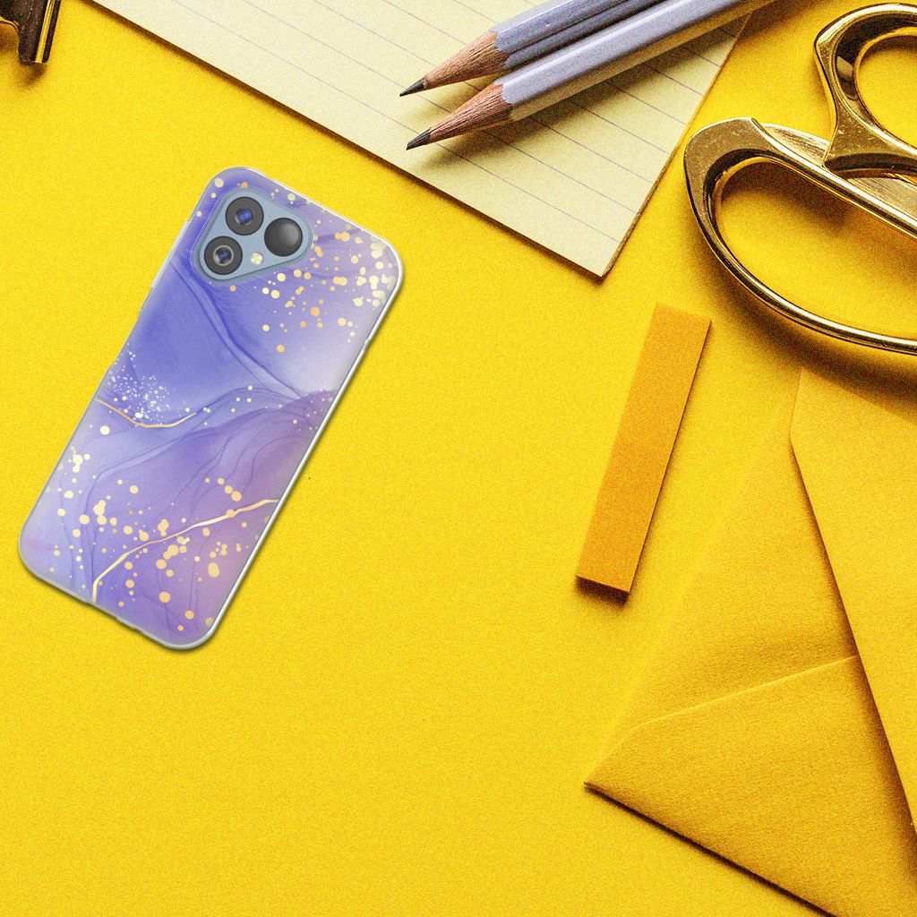 Fairphone 5 Hoesje maken voor Fairphone 5 Watercolor Paars achterkant