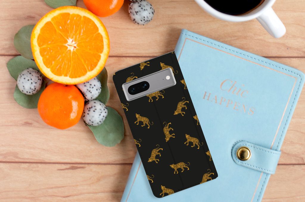 Hoesje maken voor Google Pixel 7 Leopards hoesje luipaardenprint bovenaanzicht