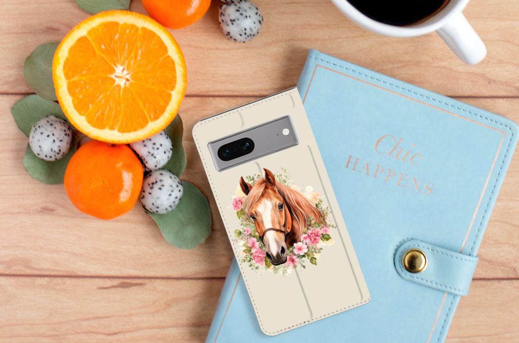 Google Pixel 7 Hoesje maken Paard bovenaanzicht