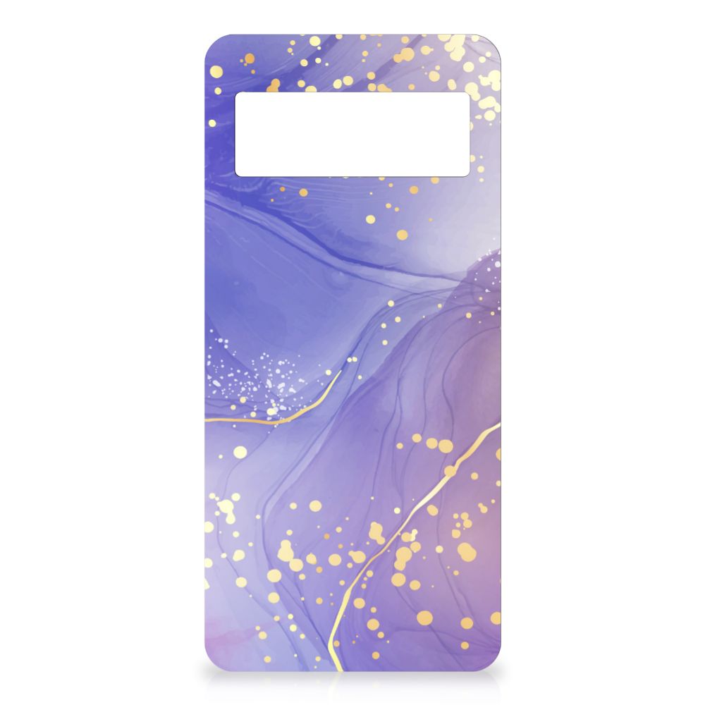 Google Pixel 7 hoesje maken Watercolor Paars design voormet goudkleurige accenten