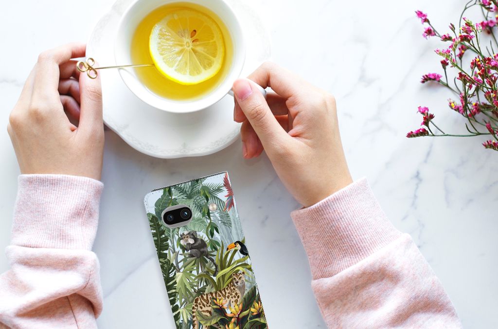 Hoesje maken voor Google Pixel 7A Jungle met tropisch design, perfect als cadeau voor bescherming en gebruiksgemak 🍃.