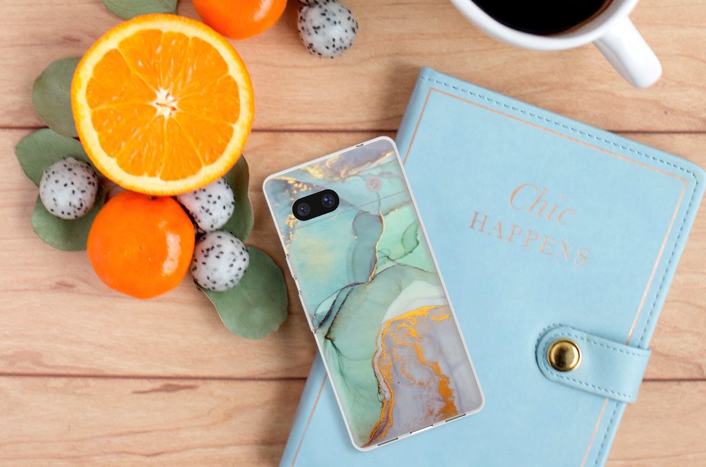 Google Pixel 7A Hoesje maken Watercolor Mix achterkant