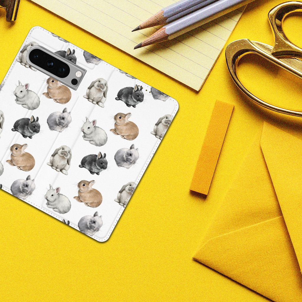 Google Pixel 8 Pro Hoesje maken voor Google Pixel 8 Pro Konijntjes design konijntjes aanzicht