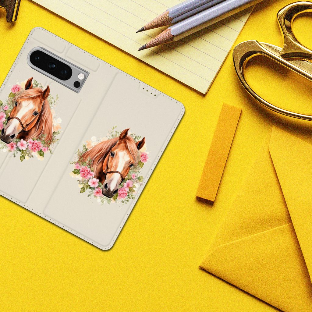 Google Pixel 8 Pro Hoesje maken voor Google Pixel 8 Pro Paard design paarden aanzicht