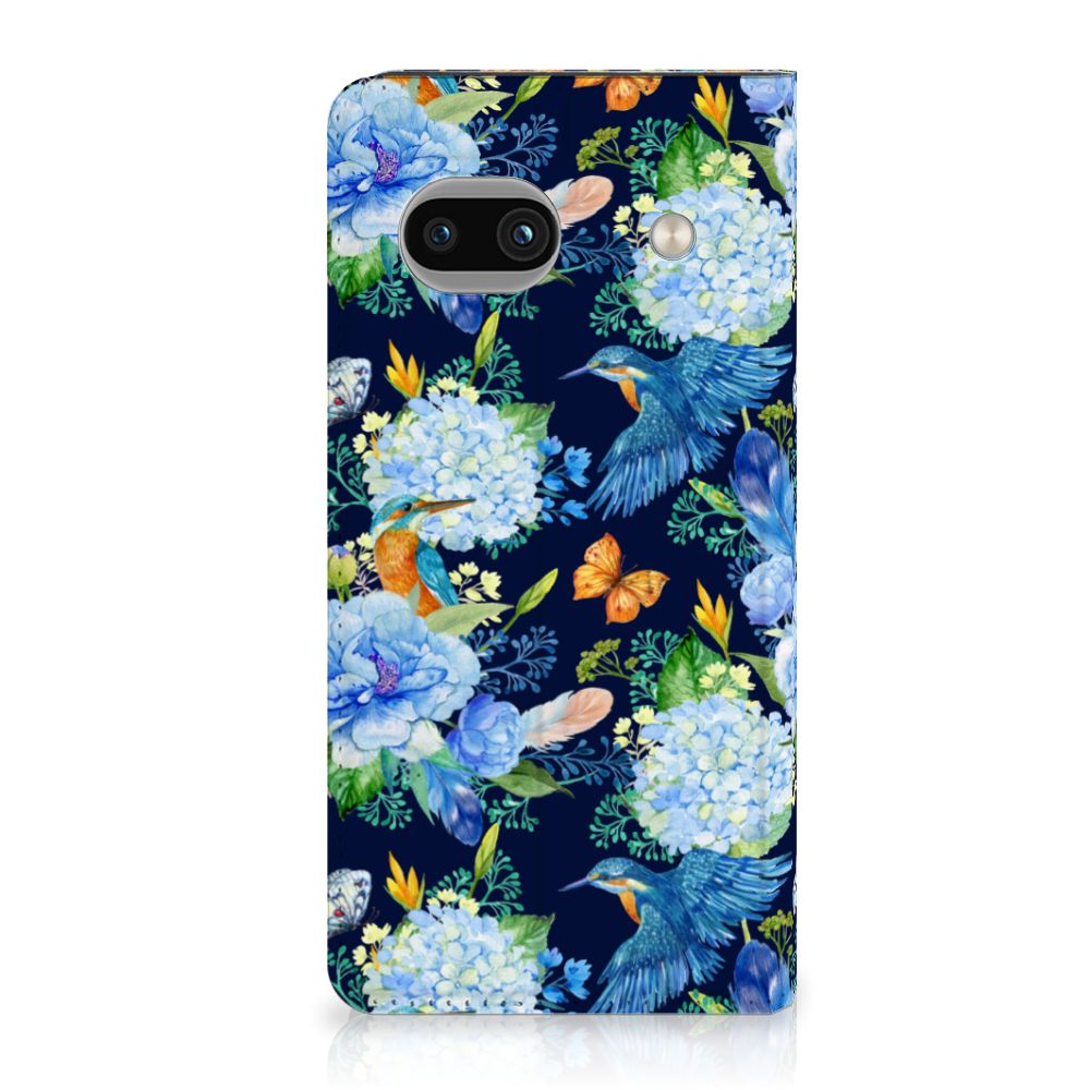 Google Pixel 8A Hoesje maken voor Google Pixel 8A IJsvogel bloemen design voorkant