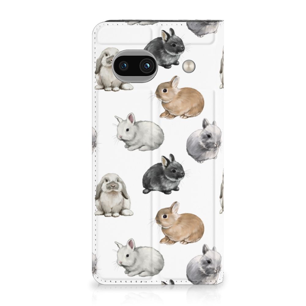Google Pixel 8A Hoesje maken voor Google Pixel 8A Konijntjes design konijnen aanzicht