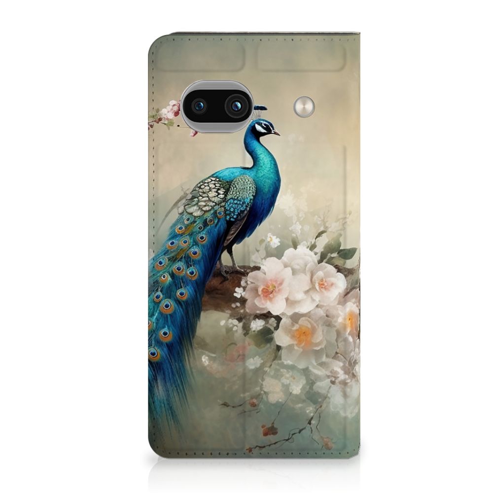 Google Pixel 8A hoesje maken voor Google Pixel 8A Vintage Pauwen voorkant