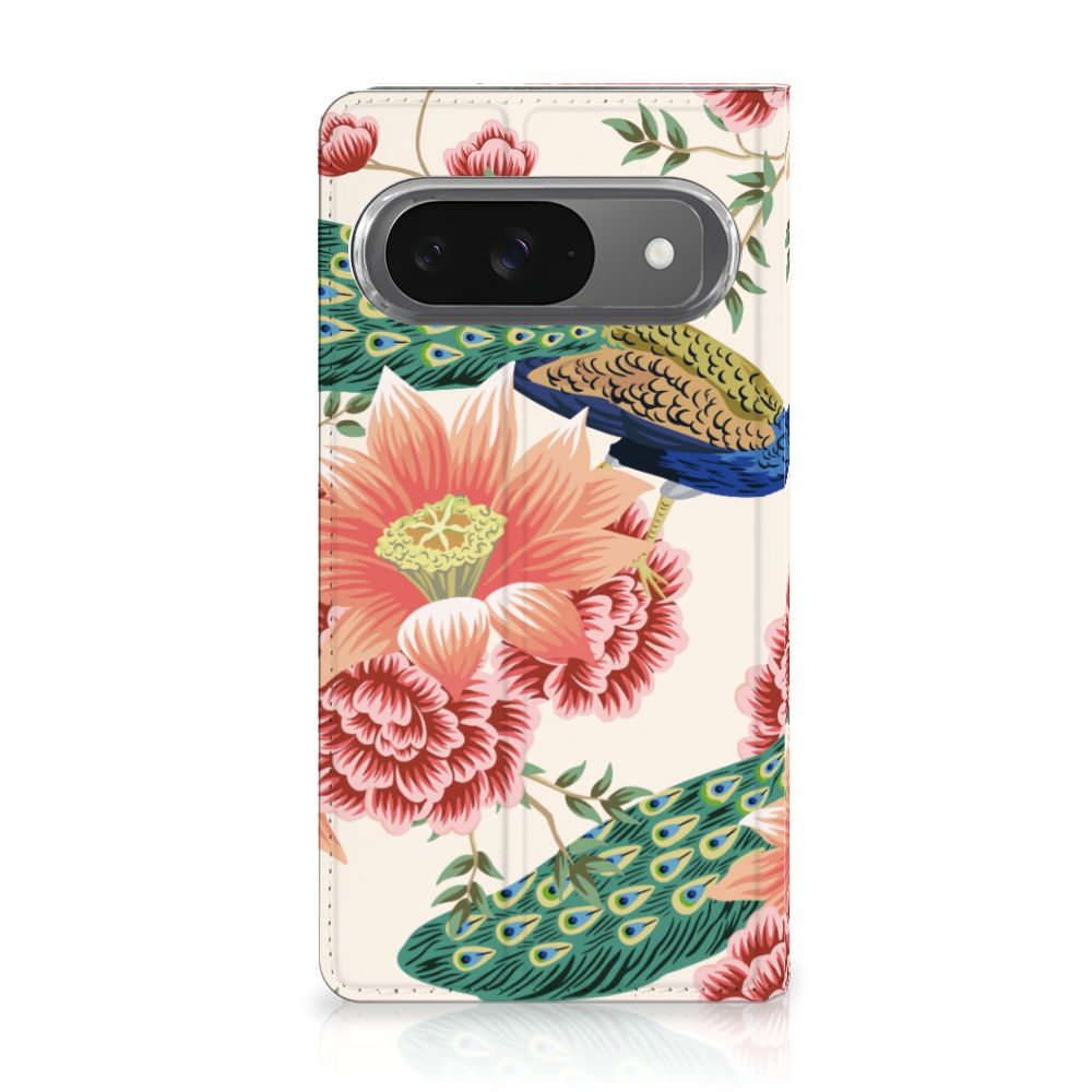 Google Pixel 9 | 9 Pro hoesje maken Pink Peacock voorzijde
