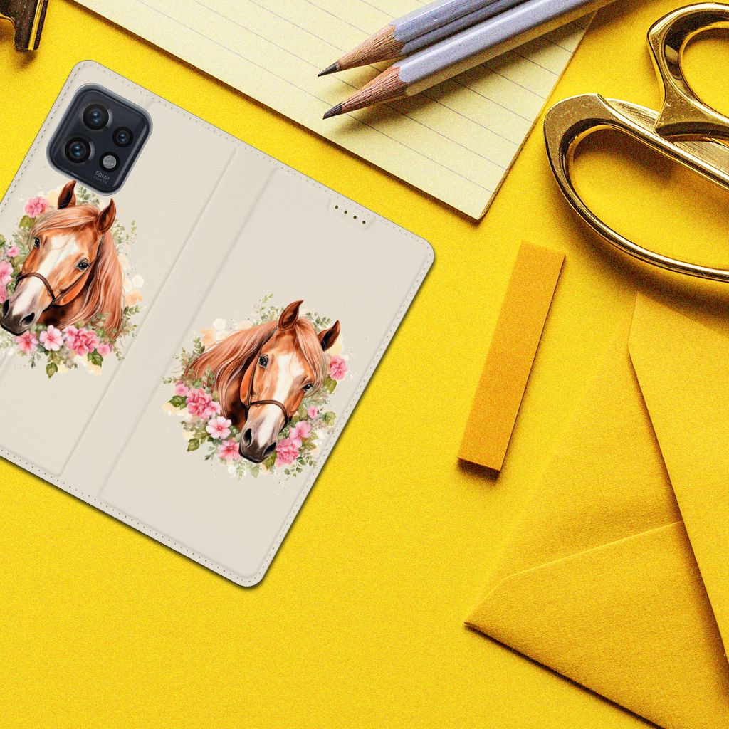 Motorola Edge 40 Pro hoesje maken Paard design vooraanzicht