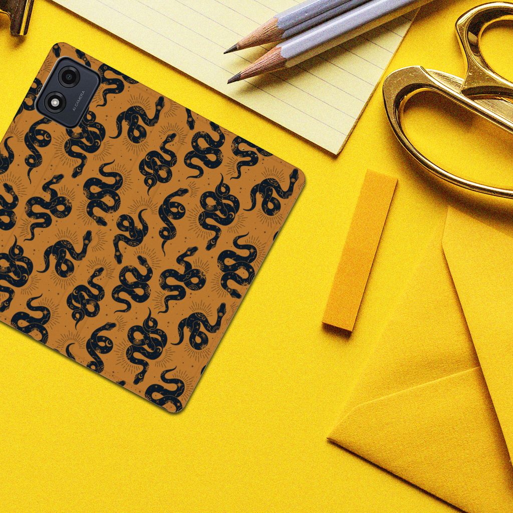 Motorola Moto E13 4G hoesje maken Snakes bovenaanzicht