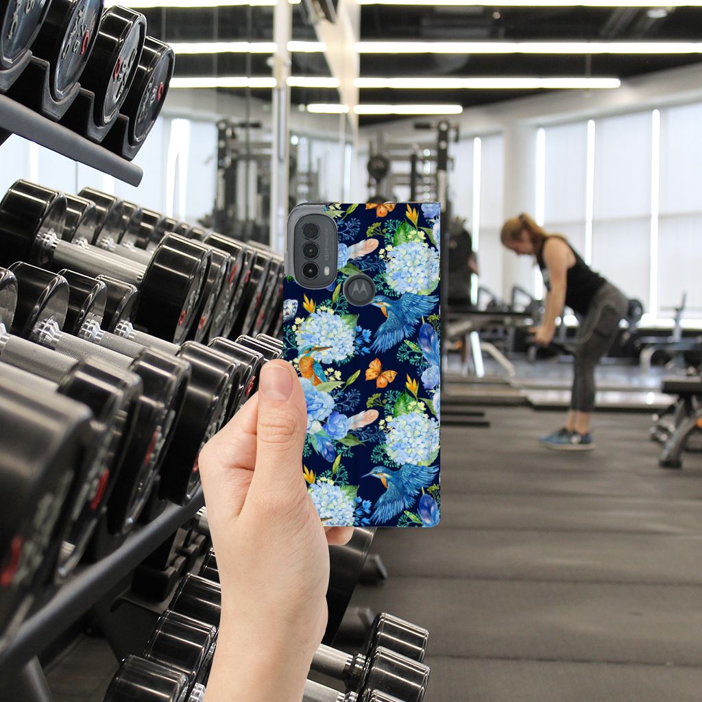 Motorola Moto E20 Hoesje maken IJsvogel voorzijde gym