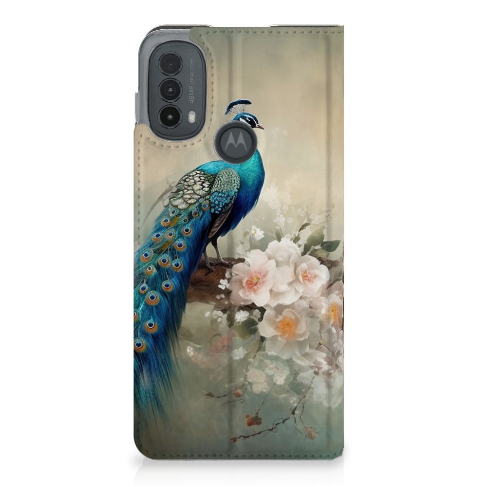 Motorola Moto E20 Hoesje maken voor Motorola Moto E20 Vintage Pauwen voorkant