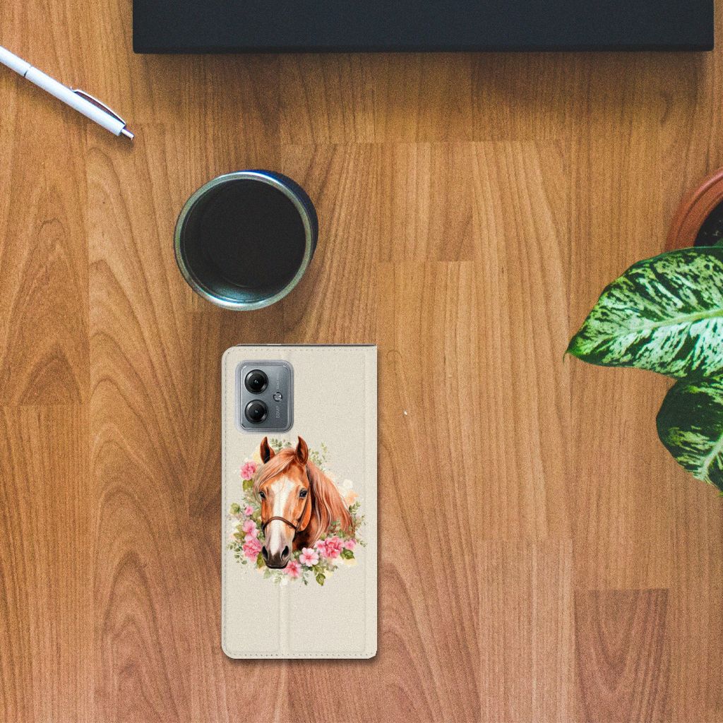 Motorola Moto G14 Hoesje maken Paard bovenaanzicht