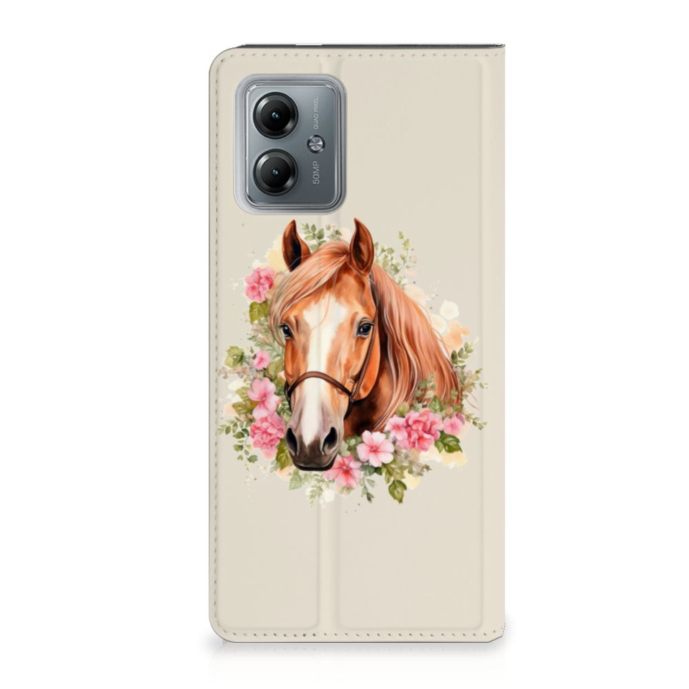 Motorola Moto G14 Hoesje maken Paard ontwerp voorkant