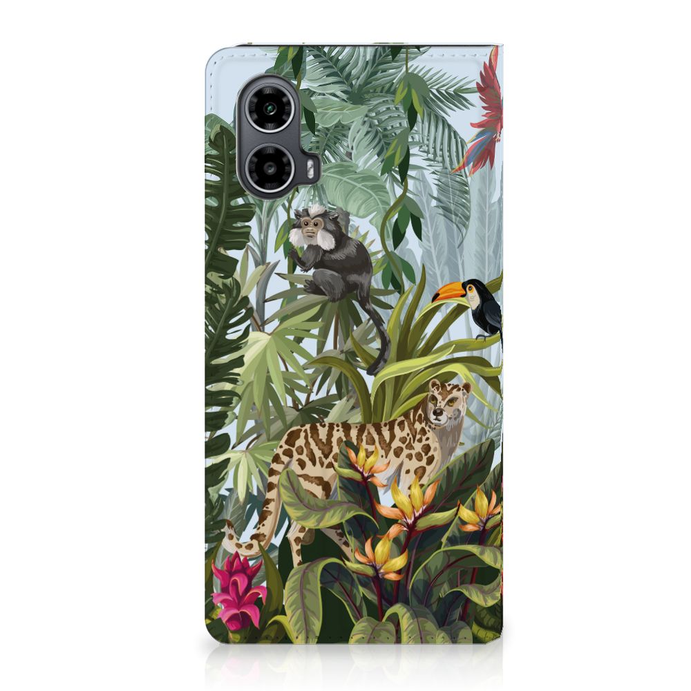 Motorola Moto G34 hoesje maken Jungle ontwerp dieren flora