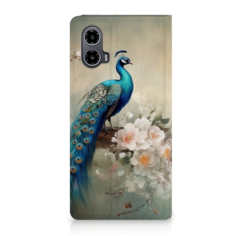 Motorola Moto G34 Hoesje maken voor Motorola Moto G34 Vintage Pauwen aanzicht
