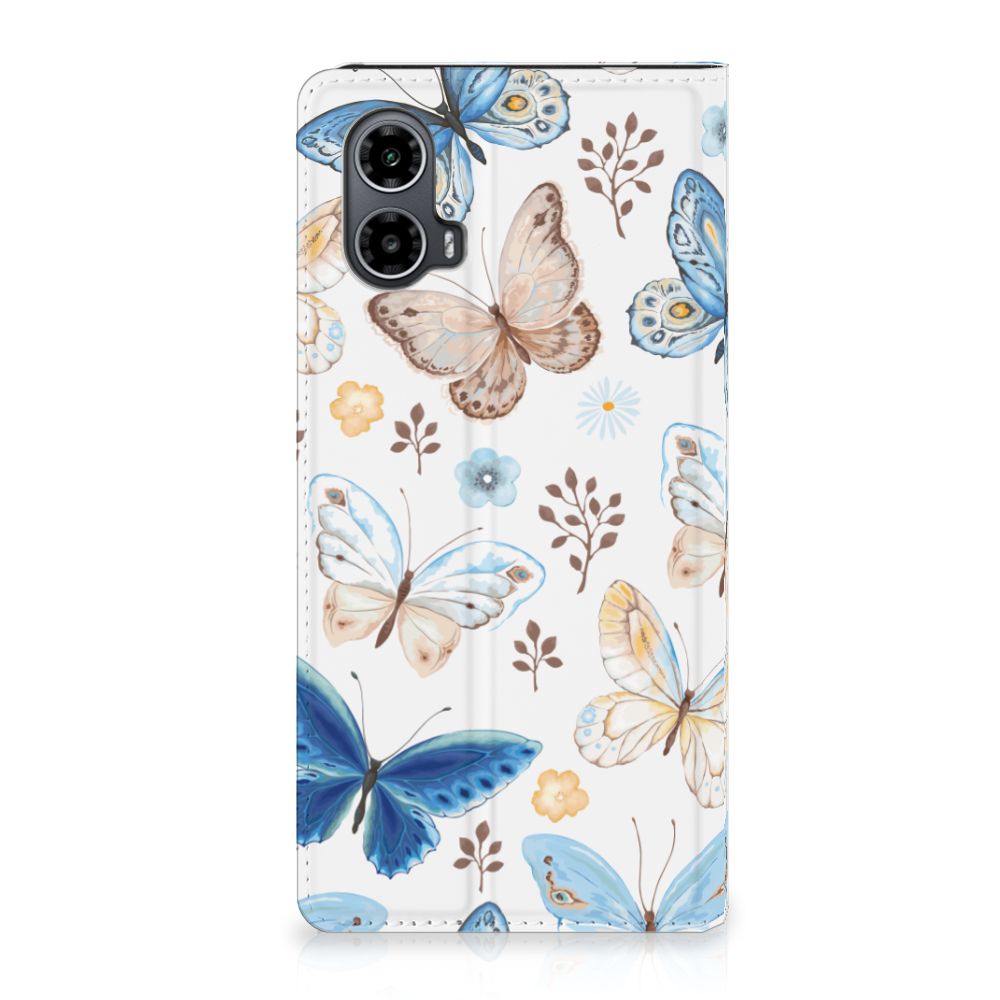 Hoesje maken voor Motorola Moto G34 Vlinder met kleurrijke vlinders voor vrolijke uitstraling en bescherming.