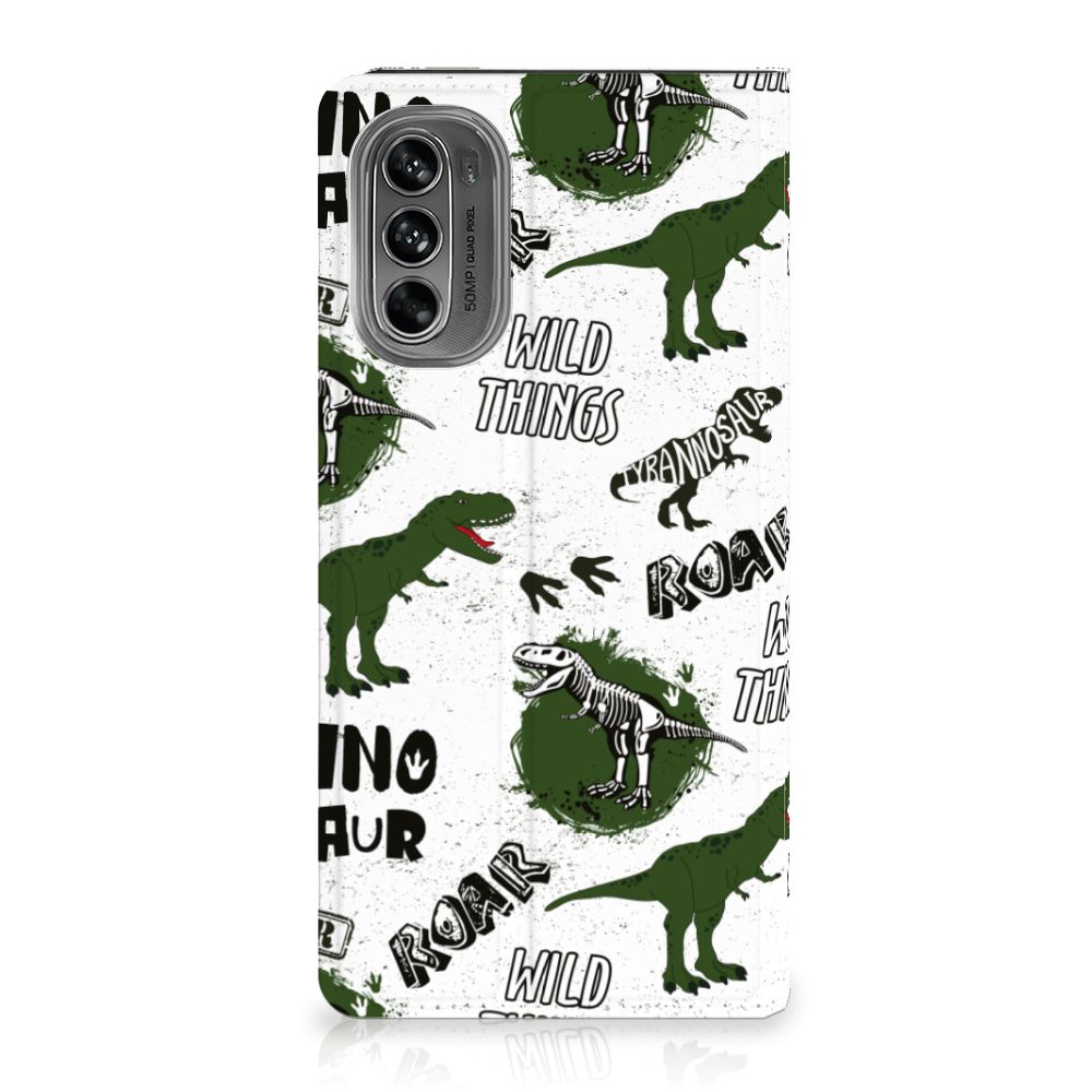 Motorola Moto G62 5G hoesje maken Dinosaurus print voorkant