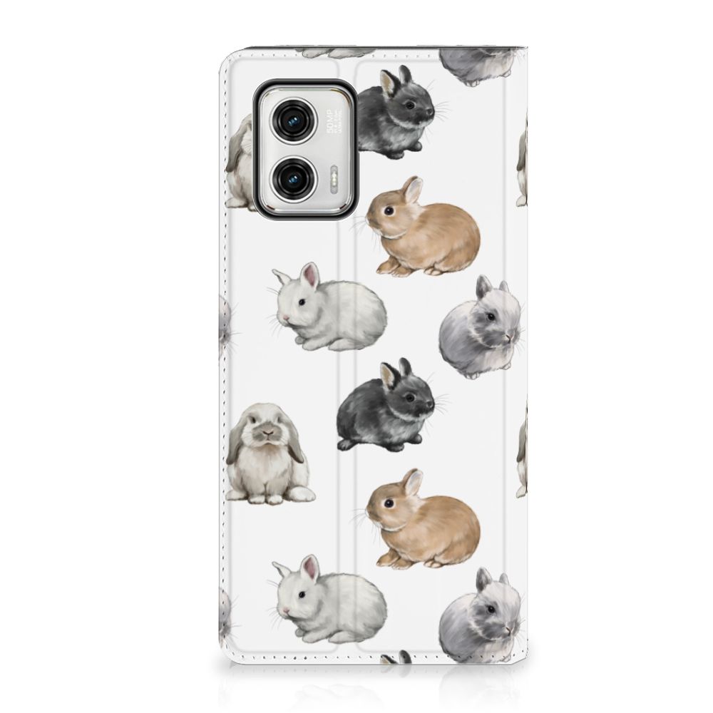 Motorola Moto G73 Hoesje maken Konijntjes voorkant