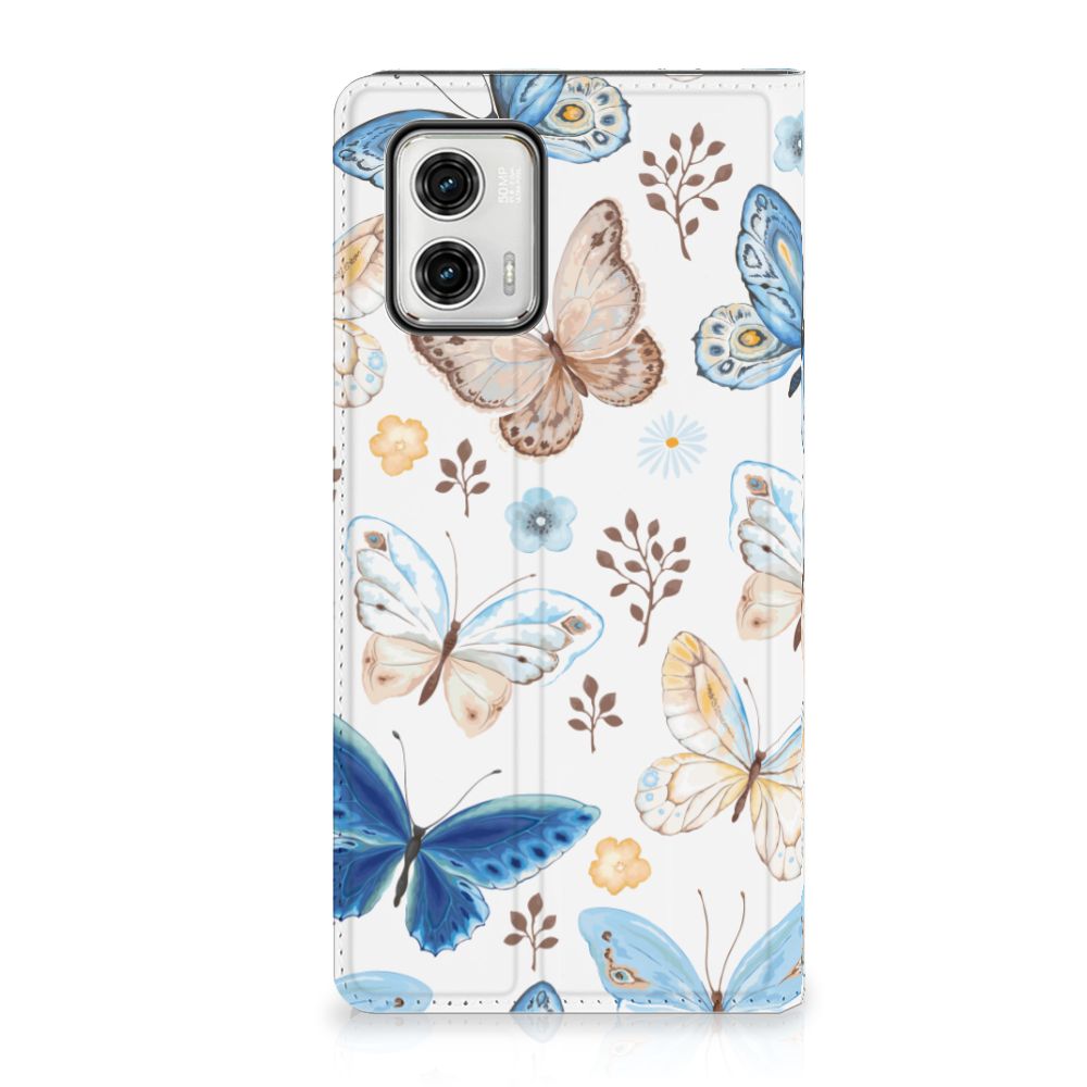 Hoesje maken voor Motorola Moto G73 Vlinder flap hoesje vlinder design voorkant