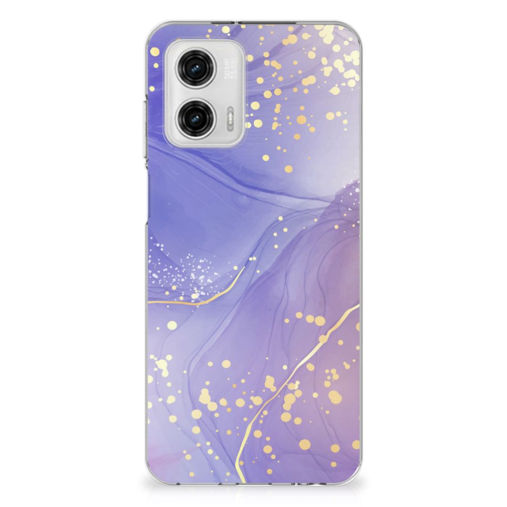 Motorola Moto G73 Hoesje maken Watercolor Paars achterkant