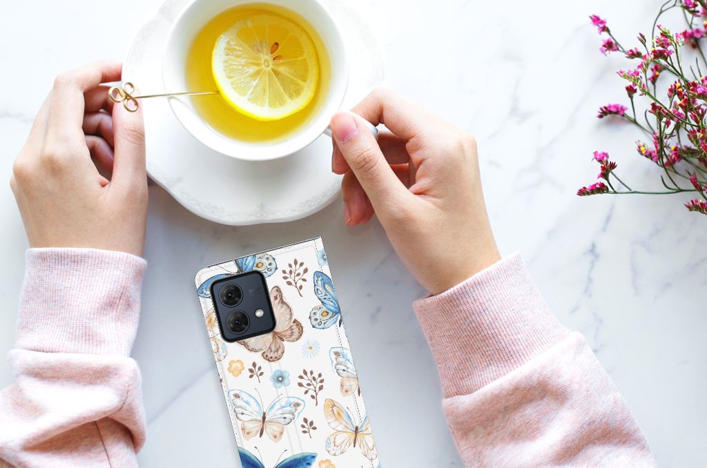 Motorola Moto G84 hoesje maken voor Motorola Moto G84 Vlinder bovenaanzicht