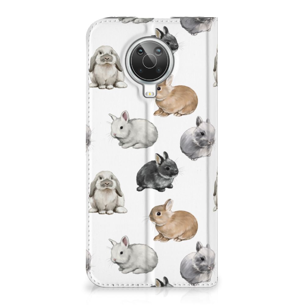 Hoesje maken voor Nokia G10 | G20 Konijntjes met schattige konijnen in diverse kleuren voor bescherming en uitstraling.