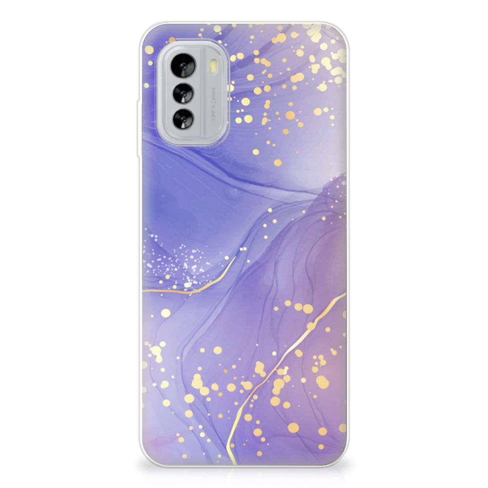 Nokia G60 hoesje maken Watercolor Paars achterkant