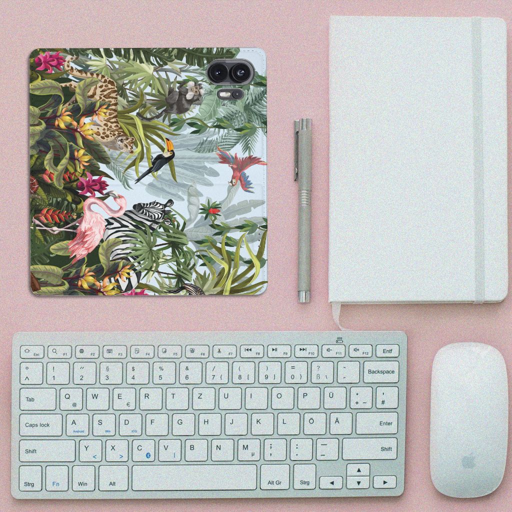 Nothing Phone (2) hoesje maken Jungle design bovenaanzicht