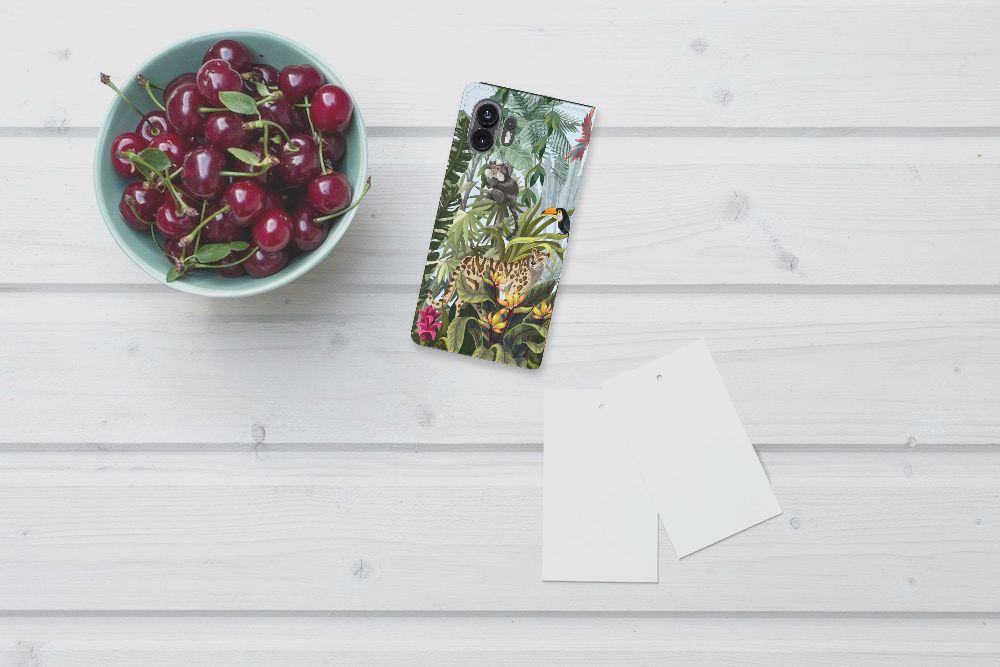 Nothing Phone (2) hoesje maken Jungle design bovenaanzicht