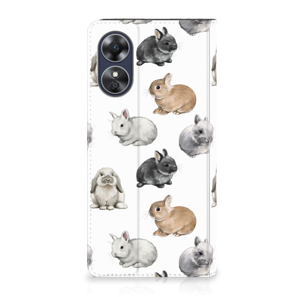 OPPO A17 Hoesje maken voor OPPO A17 Konijntjes konijnen design achteraanzicht