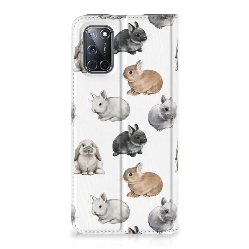 OPPO A52 A72 hoesje maken Konijntjes design voorkant