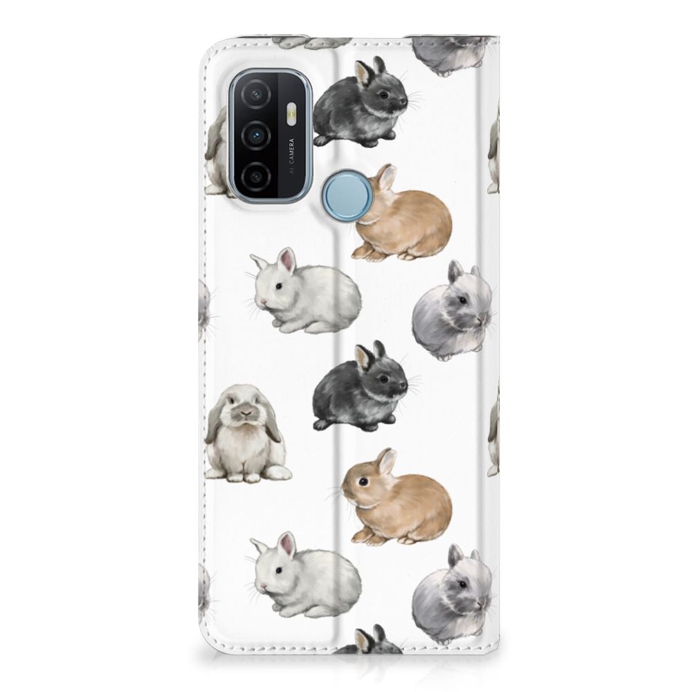 OPPO A53 A53s hoesje maken konijntjes voorkant