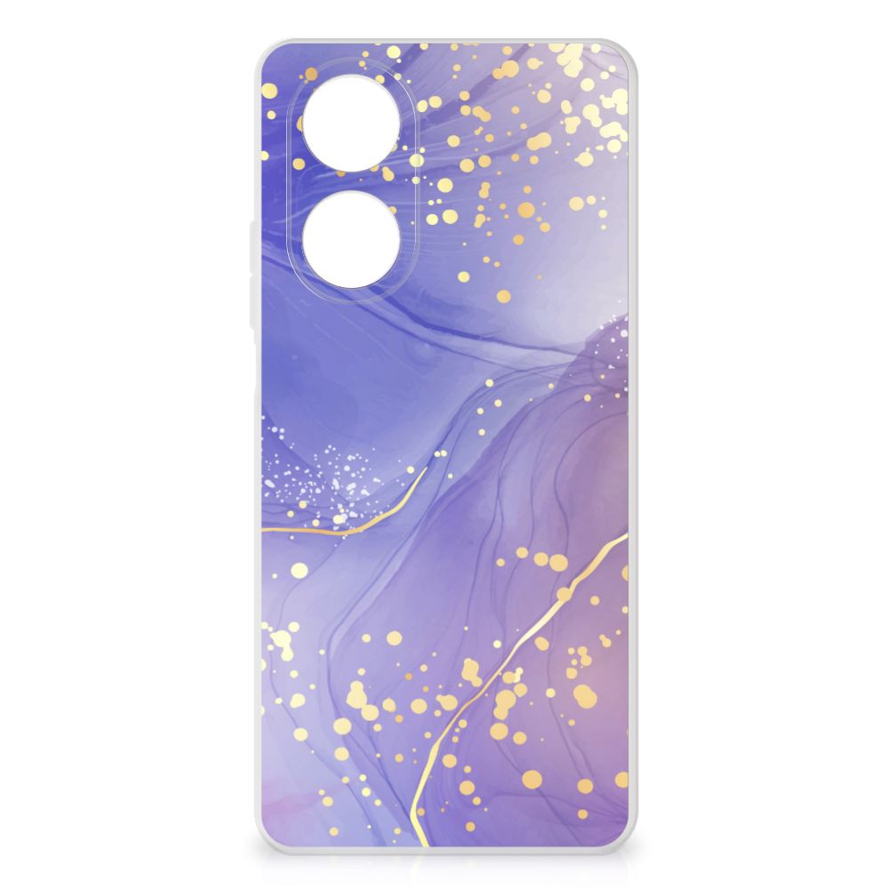 OPPO A58 4G hoesje maken Watercolor Paars achterkant