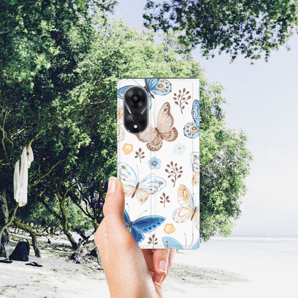 OPPO A78 A58 5G Hoesje maken Vlinder achterzijde strand