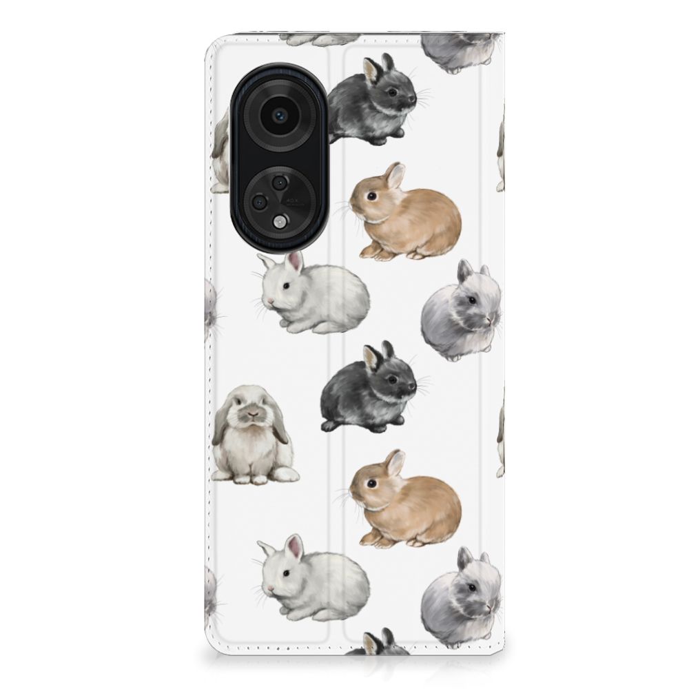 OPPO A98 5G hoesje maken konijntjes vooraanzicht