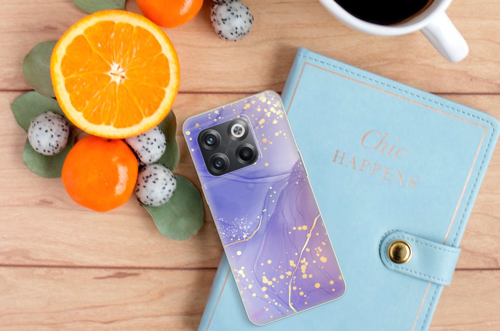 Hoesje maken voor OnePlus 10T Watercolor Paars
