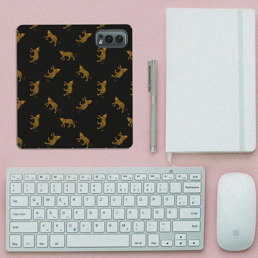 OnePlus Nord 2 5G hoesje maken Leopards design bovenaanzicht