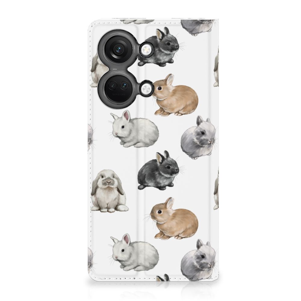 OnePlus Nord 3 hoesje maken Konijntjes design voorkant