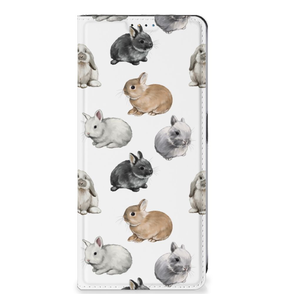 Hoesje maken voor OnePlus Nord CE 3 Lite Konijntjes met schattige konijnen in diverse kleuren.
