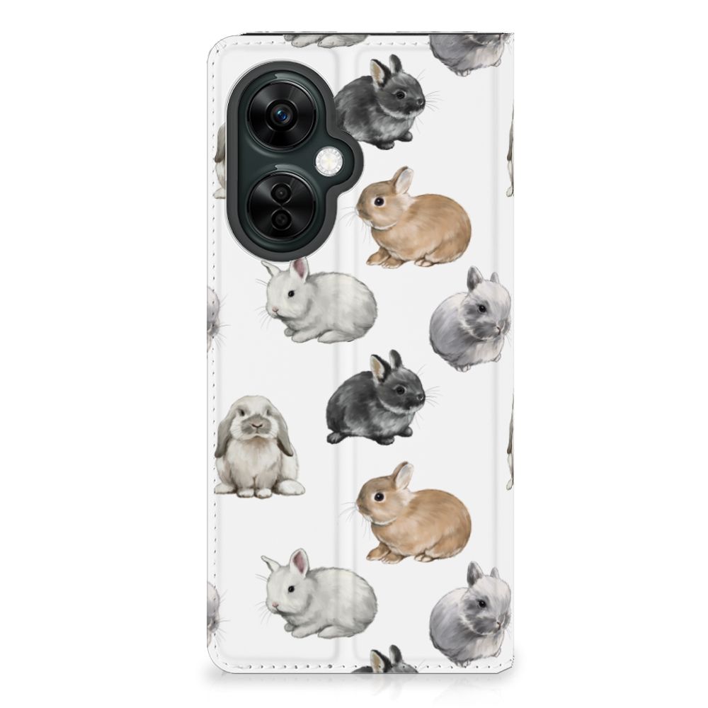 Hoesje maken voor OnePlus Nord CE 3 Lite Konijntjes met verschillende schattige konijnen 🐇, perfect als cadeau.