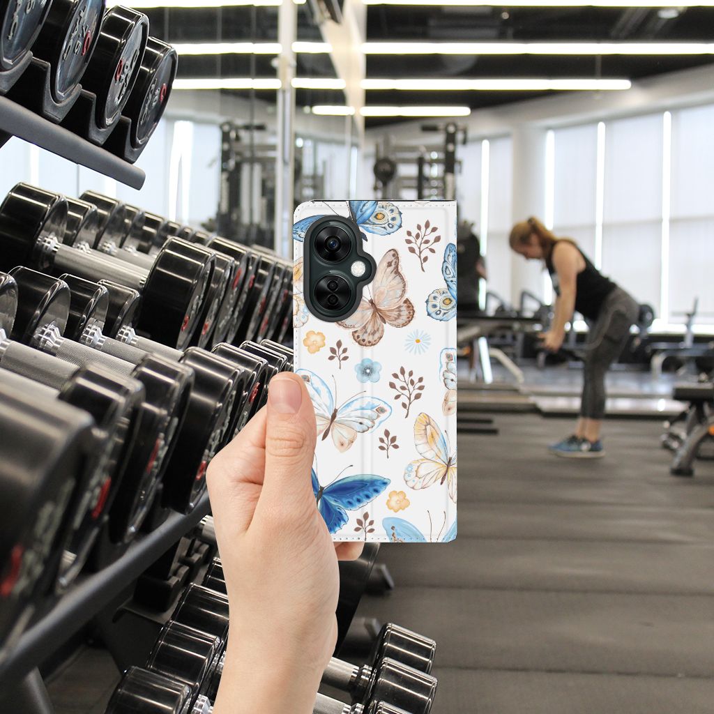 OnePlus Nord CE 3 Lite Vlinder hoesje maken vlinder design hand gym achtergrond