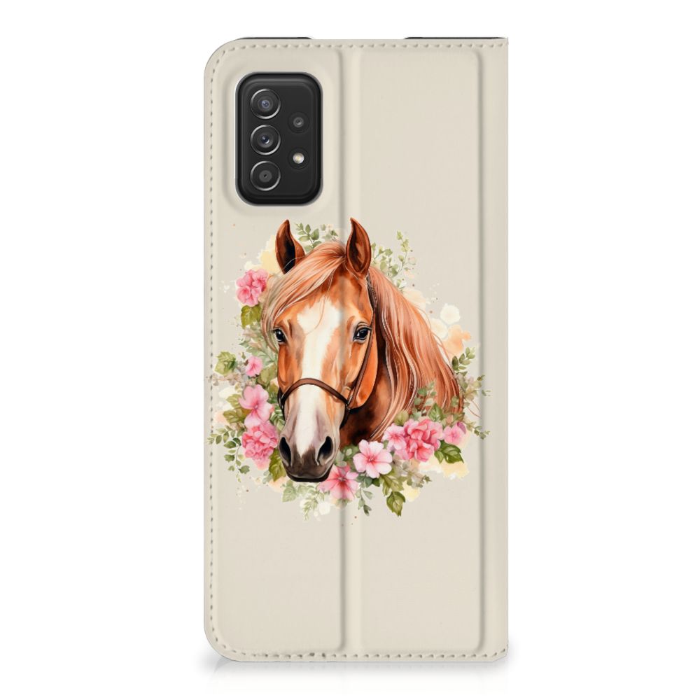 Samsung Galaxy A03s Hoesje maken paard bloemen aanzicht