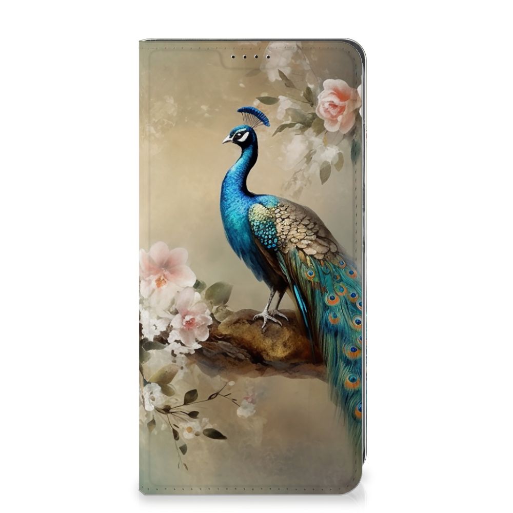 Samsung Galaxy A05s hoesje maken voor Vintage Pauwen aanzicht