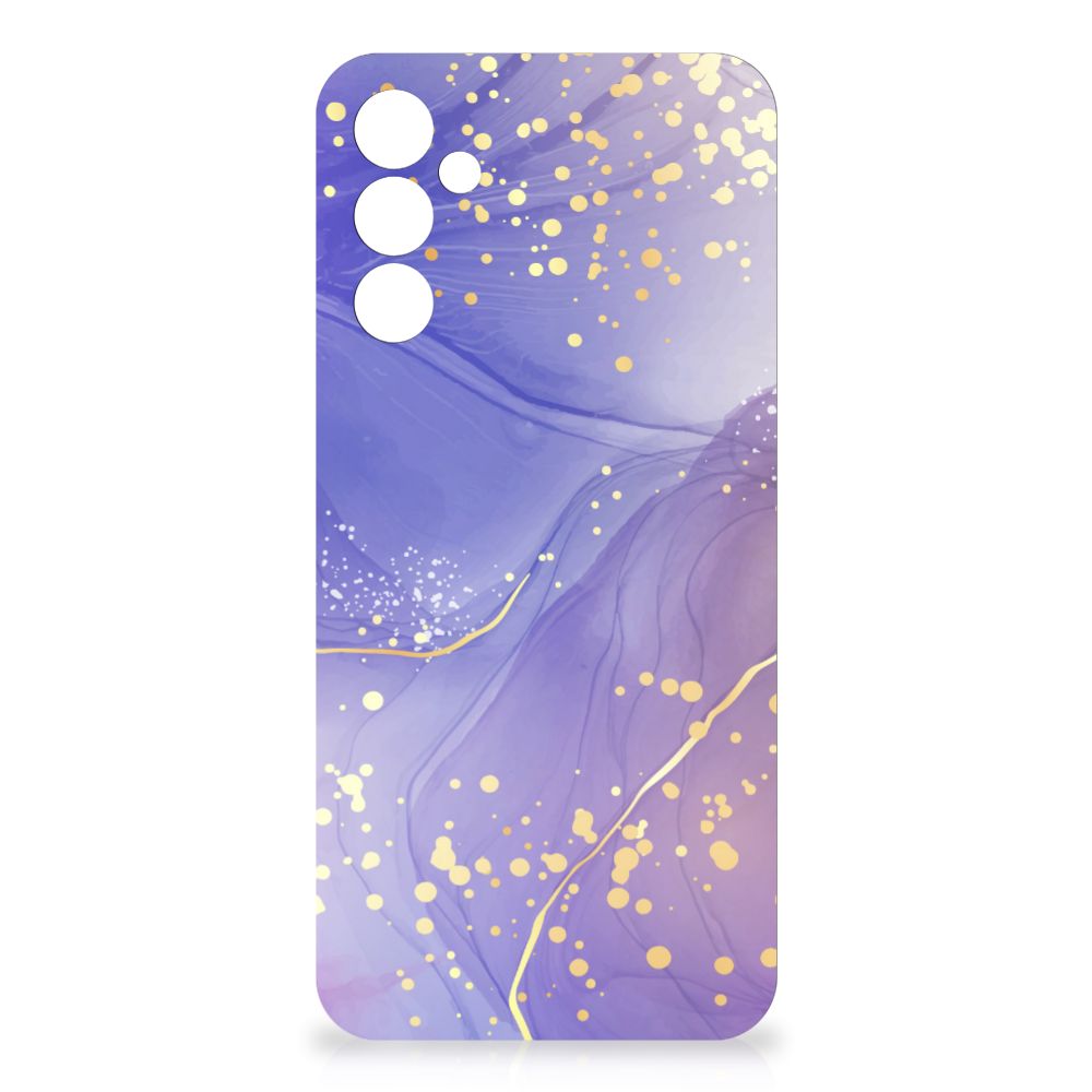Hoesje maken voor Samsung Galaxy A14 5G Watercolor Paars met paarse en gouden accenten