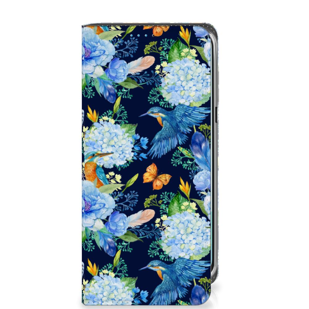 Samsung Galaxy A16 5G/4G Hoesje maken IJsvogel bloemen design voorzijde