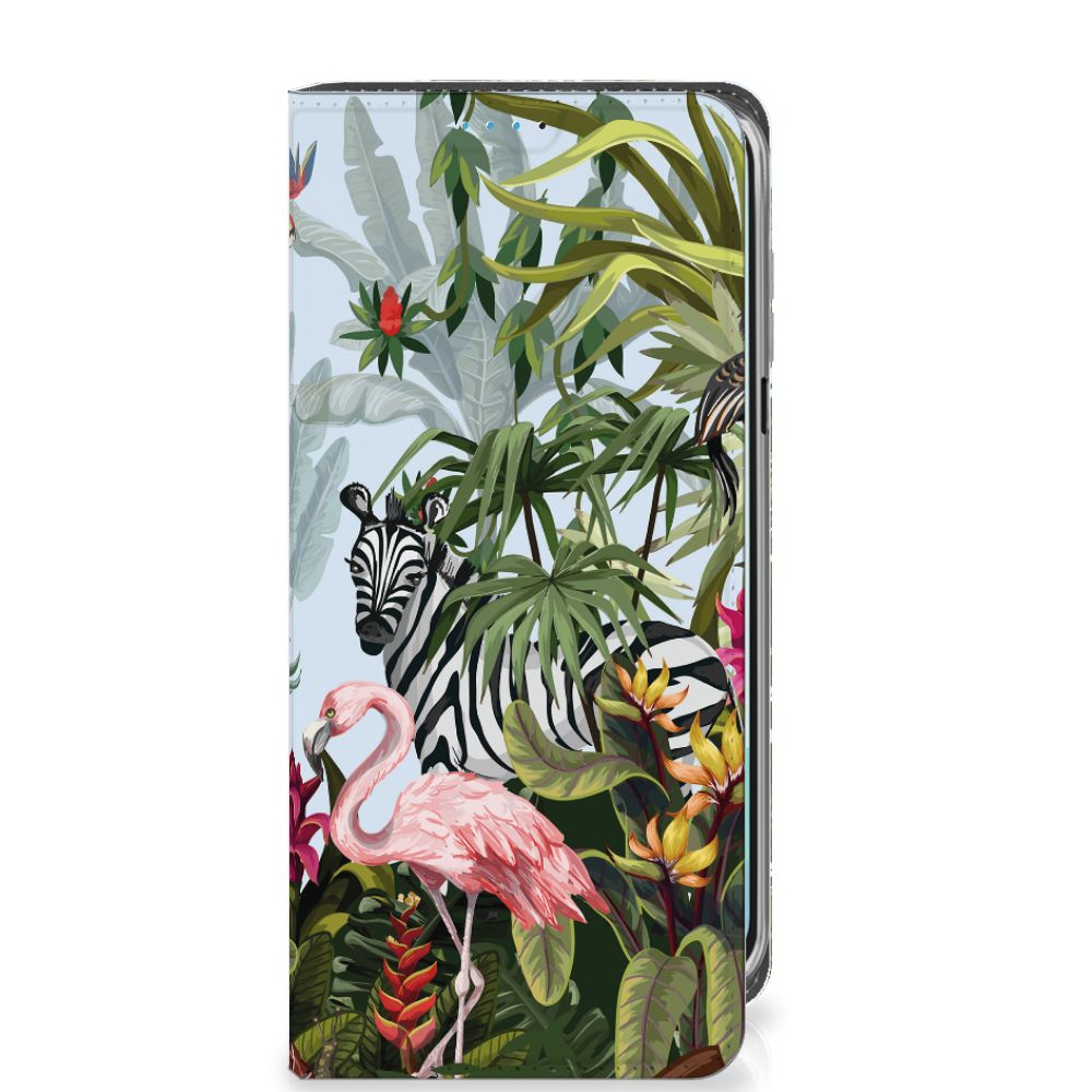 Samsung Galaxy A16 5G/4G Hoesje maken Jungle zebrapatroon flamingo verticaal