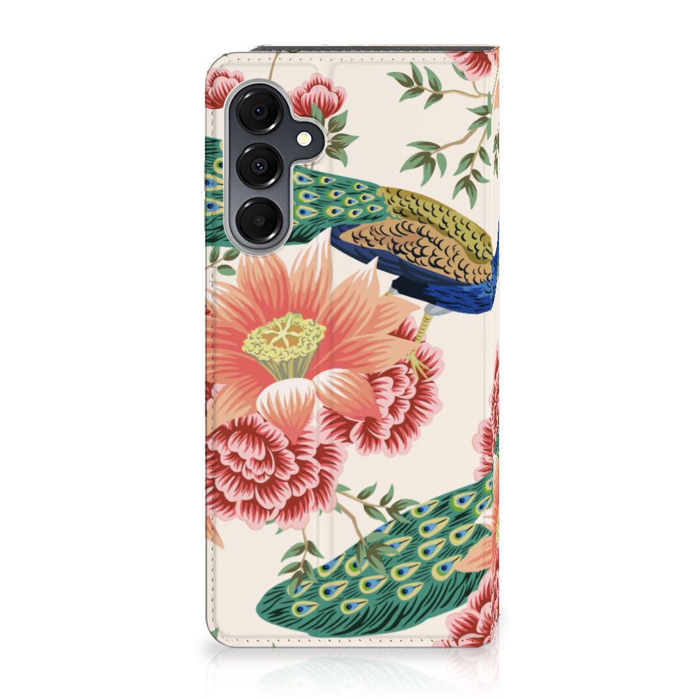 Samsung Galaxy A16 5G/4G hoesje maken Pink Peacock voorkant