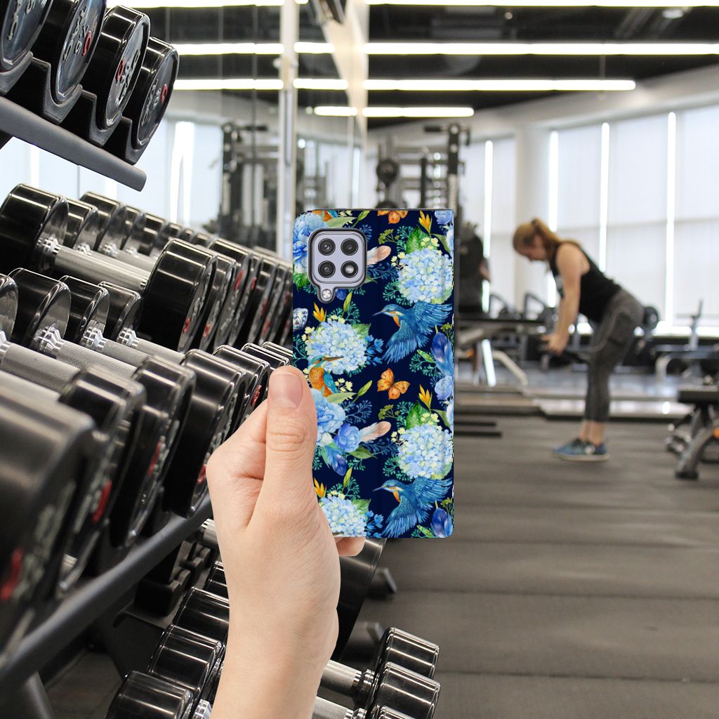 Samsung Galaxy A22 4G hoesje maken IJsvogel design hand aanzicht
